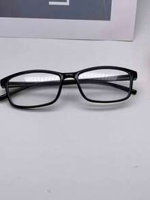 1 Pair Compact Rectangular Glasses, Suitable For Computer, Gaming, TV, Smartphone Use; Lightweight Transparent Frame, Fashionable Style - Multicolor - View 7
