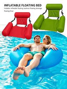 Foldable Floating Water Hammock Inflatable Lounge Chair, Inflatable Pool Mat, Floating Lounge Bed, Swimming Air Mattress, Pool Accessories, Beach Essential - Multicolor - View 5