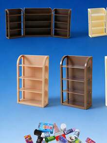 1pc Mini Cabinet Set, Mini Bookshelf Storage Practical Cabinet Model, Miniature Furniture Decoration Ornament, Scene Layout Accessory, Miniature Scene Photography Prop, Unique Collectible Gift For Craft Enthusiasts - Multicolor - View 5