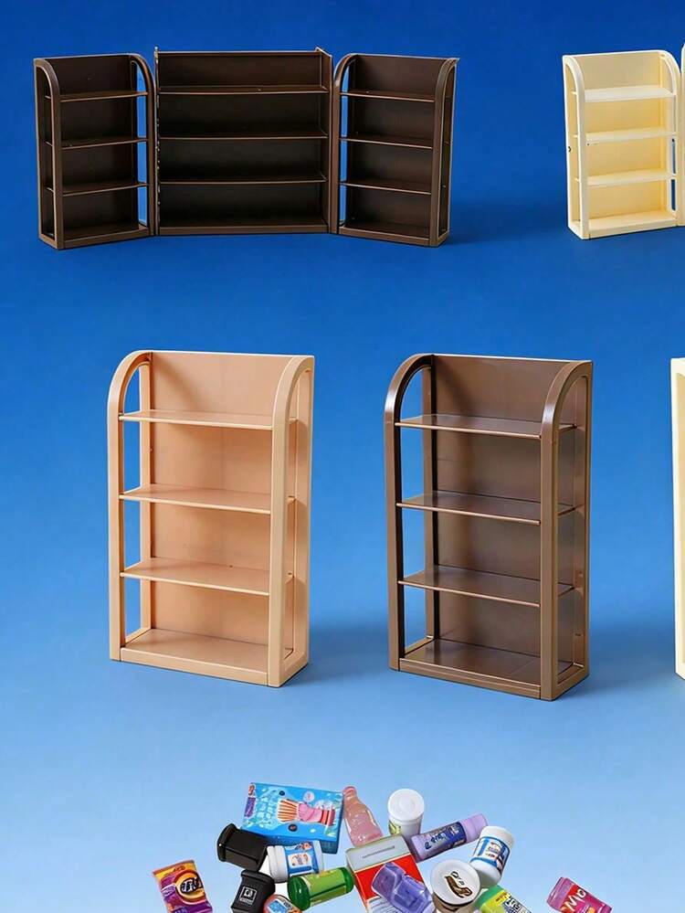 1件迷你櫥櫃套裝，迷你書架收納實用櫥櫃模型，微縮家具裝飾擺件，場景佈置配件，微縮場景攝影道具，送給手工愛好者的獨特收藏禮物 - 彩色 - 查看 5
