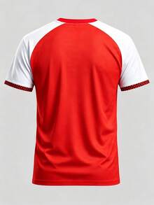 Style Customized Men's Football Jersey & Customizable Name & Number & Crew Neck Lightweight Football Sports Top & Suitable For Football Matches, Training, Daily Wear, Gifts - Red - View 4