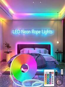 Dây đèn LED neon RGB USB kèm điều khiển từ xa 24 phím, đổi nhiều màu, trang trí tiệc và ngày lễ, quà tặng ngày lễ tuyệt vời cho bạn gái và bạn bè - RGB - Xem 2