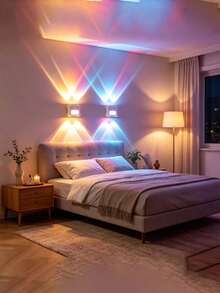 1pc LED Wall Light, RGB Dimmable Wall Lamp, Motion Sensor Mode + Remote Control Dual Control, Suitable For Wall Decoration, Hallway, Stairs, Corridor, Bedside, Desk And Wardrobe, Perfect For Various Atmosphere Decoration. (Battery Capacity 1200mAh) - RGB Wall Light - Max - View 5
