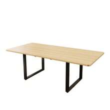 Mesa de comedor extensible con 3 longitudes, 140/180/220*80 cm, apta para 6-10 personas, forma rectangular, patas de metal, estilo sencillo, mesa para comedor, cocina, gris - Color natural - Ver 7