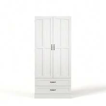 Kitchen Cabinet With 3 Pull-Out Shelves, Drawers, And Double-Door Tall Cabinet With Door Shelves For Kitchen, Dining Room & Living Room - 白色 - 查看 7