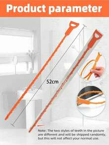 2/6pcs Drain Clog Remover, ABS Plastic Hair Clog Removal Tool, Suitable For Bathroom Sink, Bathtub, Shower, Pipe Drain - Orange - View 9