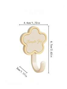 Cute Flower Adhesive Hooks & Wall Hangers, 4/8Pcs Floral Decorative Sticky Hooks Heavy Duty Load-Bearing, Waterproof No Drilling Damage Free Hanging Hooks For Bathroom Kitchen Bedroom Office Dorm, Clothes Towel Coat Organizer Home Wall Storage Decor - Multicolor - View 6