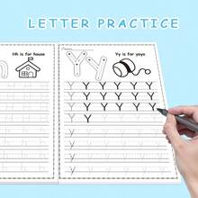ABC 26 Letters Upper And Lower Case English Handwriting Practice Book Pen Control Training Letter Stickers - Yellow - View 8