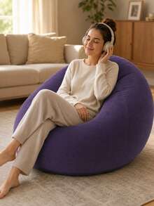 Kursi Sofa Bean Bag Tiup Besar dari Flanel Lembut, Kursi Santai Slouchy Nyaman untuk Kamar Tidur, Ruang Tamu, dan Membaca - MultiWarna - View 8