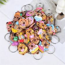 1/20pcs Capybara Keychains, Random Pattern PVC Soft Rubber Key Rings, Cartoon Animal Pendant, Bag Charm Backpack Decoration, Bulk Gifts, Christmas Gifts - Kapibala - View 5