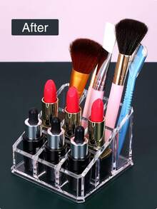 9-Slot Transparent Lipstick Storage Box, Stackable Fish-Shaped Lipstick Tower, Lip Gloss Organizer, Suitable For Lipstick/Cosmetics Storage And Vanity Display, Jewelry Box, Storage Bag, Makeup Brush Holder, Women's Gift, Christmas Gift - Clear - View 3