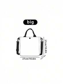 2pcs Cat Print Canvas Tote Bag, Snap Closure, Detachable Crossbody Shoulder Strap, Large Capacity Multi-Purpose Shoulder Bag, Suitable For Daily, Travel And School Use - Multicolor - View 7
