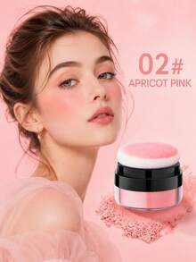 FOMIX Soft Matte Powder Blush With Built-In Air Cushion Puff, Fine Silky Lightweight Formula, Blendable Layerable Cheek Color, Natural Finish, Beginner-Friendly Portable Blush Palette For Daily Makeup, Party And Gift - Orange Pink - View 2