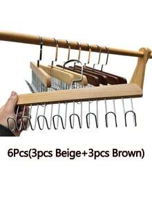 1/3/6 cái móc treo gỗ 8 móc, thiết kế xoay, tiết kiệm không gian, phù hợp cho tủ quần áo, áo ngực, áo tank top, khăn quàng và các phụ kiện khác, dùng lưu trữ tủ đồ, ký túc xá, căn hộ, quà tốt nghiệp - Một kích thước phù hợp với tất cả - Xem 15