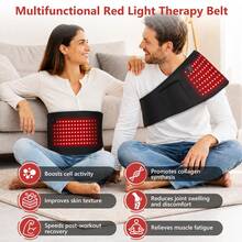 Hailicare Heated Red Light Belt With 3 Temperature Levels (45℃/55℃/65℃), USB Powered Heating Wrap For Waist, Abdomen, Back And Legs, Home & Office Use - Black - View 6