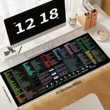 1pc Office Multi-Function Shortcut Mouse Pad, Excel Large Size Mouse Pad, Multiple Sizes Rubber Non-Slip Bottom Design, Decorative Desk Pad, Suitable For School, Home, Gaming, Editing, Data Formatting, Workbook And Other Basic Uses - View 10