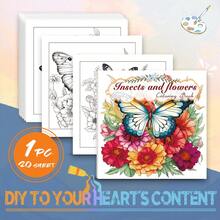 Tlenpo 1 Book, Butterfly & Mandala Pattern Adult Coloring Book - 1 Book 20 Pages, 8.3 X 8.3 Inches, Used For Adults To Relieve Stress, Anxiety And Other Emotions, Holiday Gift, Back To School Gift, Christmas Gift, Halloween Gift, Also A Perfect Choice For Many Other Holiday Gifts (Accessories Not Included) - A - View 1