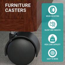 Set Of 4 Screw In Caster Wheels - 2 With Lock Function - View 4