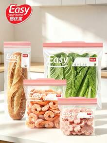 YIYOUJIA EASY YOUR HOME EASY YOUR HOME PE Food Storage Bag, Reusable Freezer Bag For Fridge Organizer, Dual Zipper Pouch For Snack Family Meal Prep, 4 Sizes - View 4