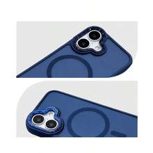 磁吸電鍍鏡頭手機保護殼，適用於 iPhone 11 12 13 Pro Max 14 14 Pro Max 15 15 Pro Max 16 16 Pro Max 17 17 Pro 17 Pro Max X XR XS Max - 深藍色 - 查看 4