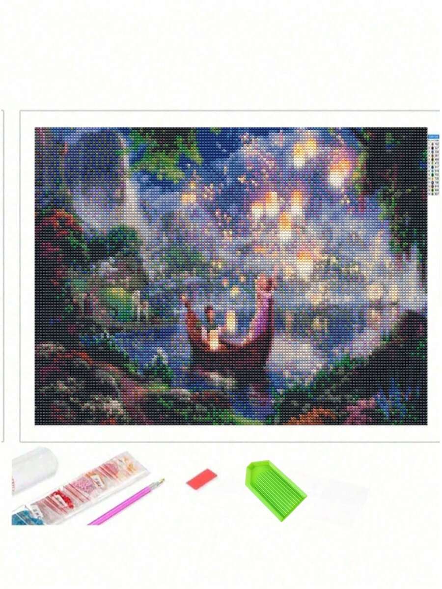 1PC Exquisite 5D Diamond Painting Kit, DIY Art Piece, Beautiful Frameless Room Decor, Full Round Diamond Painting Kit, Leisure Stress Relief, Handmade Diamond Painting With Perfect Effect