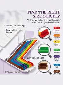 Paper Craft Alignment Guide Set With Storage Box, 7-Piece Precision Layering And Applique Spacers, Suitable For Card Making And Scrapbooking, Color-Coded Tools With Size Labels, 1/16 To 1/2 Inch Increments - Multicolor - View 4