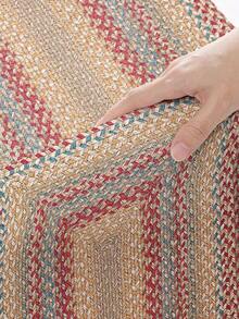 DAJIANG 1pc Colorful Striped Woven Long Runner Rug, Suitable For Bathroom, Kitchen, Outdoor, Hallway, Bedroom, Living Room, Machine Washable Easy To Clean, Non-Slip Entryway Mat, Bedroom Decor Carpet Accessory - Multicolor - View 9