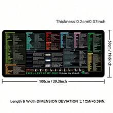 1pc Office Multi-Function Shortcut Mouse Pad, Excel Large Size Mouse Pad, Multiple Sizes Rubber Non-Slip Bottom Design, Decorative Desk Pad, Suitable For School, Home, Gaming, Editing, Data Formatting, Workbook And Other Basic Uses - View 16