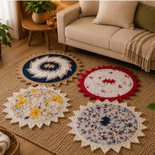 Tapete de Bico Oval Decorativo 50x60 cm – Charme e Aconchego para Todos os Ambientes - Multicolorido - Visão 6