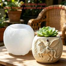 SUPWANPENG 1pc Resin Silicone Mold, Vintage Fairy Relief Design DIY Handmade Casting Silicone Mold, Can Make Flower Pots, Pen Holders, Candle Holders, Key Storage Boxes, Compatible With Resin, Gypsum, Clay, Concrete, Cement Materials, Create Desktop Succulent Plant Decor, Suitable For Home Decoration, Valentine's Day, Mother's Day, Father's Day, Christmas Handmade Creative Gift Mold - No BD0665 Mold - View 1