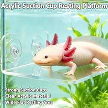 Axolotl, Lizard Resting Platform With Suction Cups, Reptile Resting Stand, Amphibian Aquatic Frog Habitat, Small Pet Tank Resting Platform, Suction Cup Fixed, Suitable For Hexagonal Dinosaur, Leopard Gecko, Frog, Amphibians - View 4