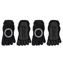 2 Pairs Of Five-Finger Pilates Yoga Socks For Women, Professional Anti-Slip, Indoor Use Only, Suitable For Sports, Dance - Multicolor - View 9