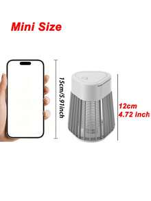 Bug Zapper For Outdoor Mini Electric Mosquito Zapper Portable Camp Mosquito Lamp ,Rechargeable Indoor Fly Zapper, Electric Fly Traps For Home And Camping Indoor/Outdoor Electric Flying Insects Zapper - Grey - View 12