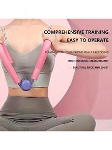 1pc Pelvic Floor Muscle Trainer, Body Shaping, Yoga, Leg And Hip Workout - Pink - View 7