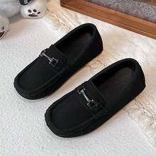 1 Pair Loafers Oxford Shoes, Soft Sole Casual Slip-On Sneakers Suitable For Boys' Spring/Autumn Outdoor Training Wear - Black - View 9