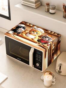 1 buah Penutup Debu Oven Motif Anak Kucing, 85x35cm Desain Anak Kucing Koki Lucu Penutup Debu Microwave, Penutup Anti Debu Peralatan Rumah Tangga dari Poliester yang Dapat Dicuci, Pelindung Mesin Dekoratif untuk Dapur dan Ruang Makan Rumah Tangga, 2D Datar - anak kucing - View 5