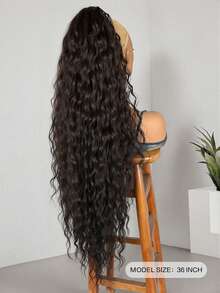 Trenza de cola de caballo sintética de 36 pulgadas de largo, ligera y completamente natural, de color negro, extensión de cola de caballo con cordón, accesorio de cabello de cola de caballo con clip para mujeres - Negro natural - Ver 3