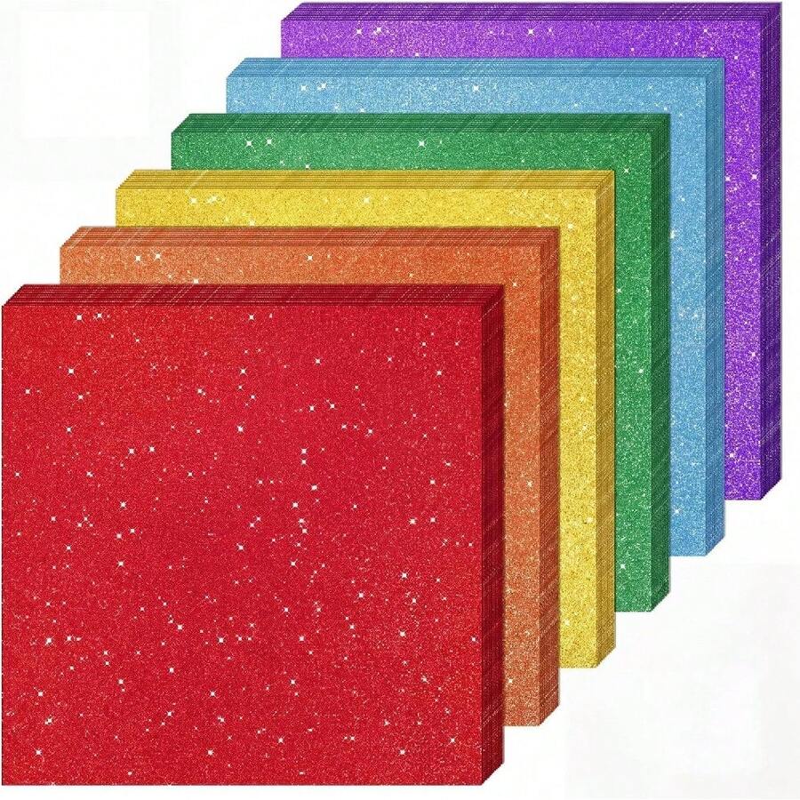 Glitter Gold Foil Paper, Gold Powder Paper Non-Shedding Handmade DIY Origami Frosted Paper - Multicolor - View 1