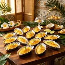 8pcs/12pcs/20pcs Boat Shaped Wavy Edge Egg Tart Molds - Aluminum Oval Non Stick Pie Molds, Dry Easy To Demold, Reusable, Essential For DIY Desserts, Holiday Baking, And Birthday Parties | Boat Design | Durable Baking Tools - View 2