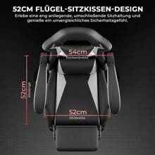 Ergonomic Gaming Chair With Lumbar Support And Headrest, Height-Adjustable Gamer Chair, PC Chair For Adults, Girls And Boys - 白色 - 查看 7