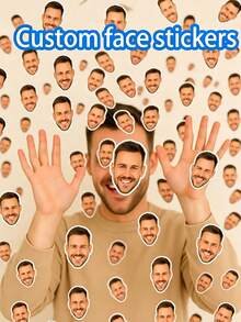 20/50-100 Custom Face Stickers - Personalized Confetti For Parties, Birthdays Or Weddings - Multicolor - View 3