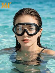 361degree 1 Set 3-Piece 361° Large Frame Wide View High Definition Anti-Fog Waterproof Leak-Proof Swimming Goggles, Unisex Adult, Includes Nose Clip, Ear Plugs And Portable Storage Box, Essential Summer Pool Accessory And Swimming Gift, Pool And Beach Swimming Gear - Multicolor - View 5
