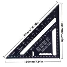 7 Inch Woodworking Triangle Ruler, Woodworking Measuring Ruler, Aluminum Alloy Marking Tool, Precision Woodworking Right Angle Ruler, Woodworking Tools, Protractor Right Angle Ruler, Suitable For Home Decor And Design Projects - 7 Inch - View 4
