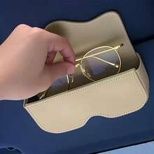 Magnetic Suede Car Fashion Glasses Holder, Sun Visor Glasses Storage Case, Universal Vehicle Eyeglasses Protective Box Car Interior Accessory - A - View 3