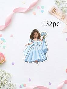 36/64/132pcs Personalized Wedding Bride Stickers, Custom Photo,Bride Face Shot Glasses Stickers,Bachelorette Party Cups Stickers Favors - Multicolor - View 20