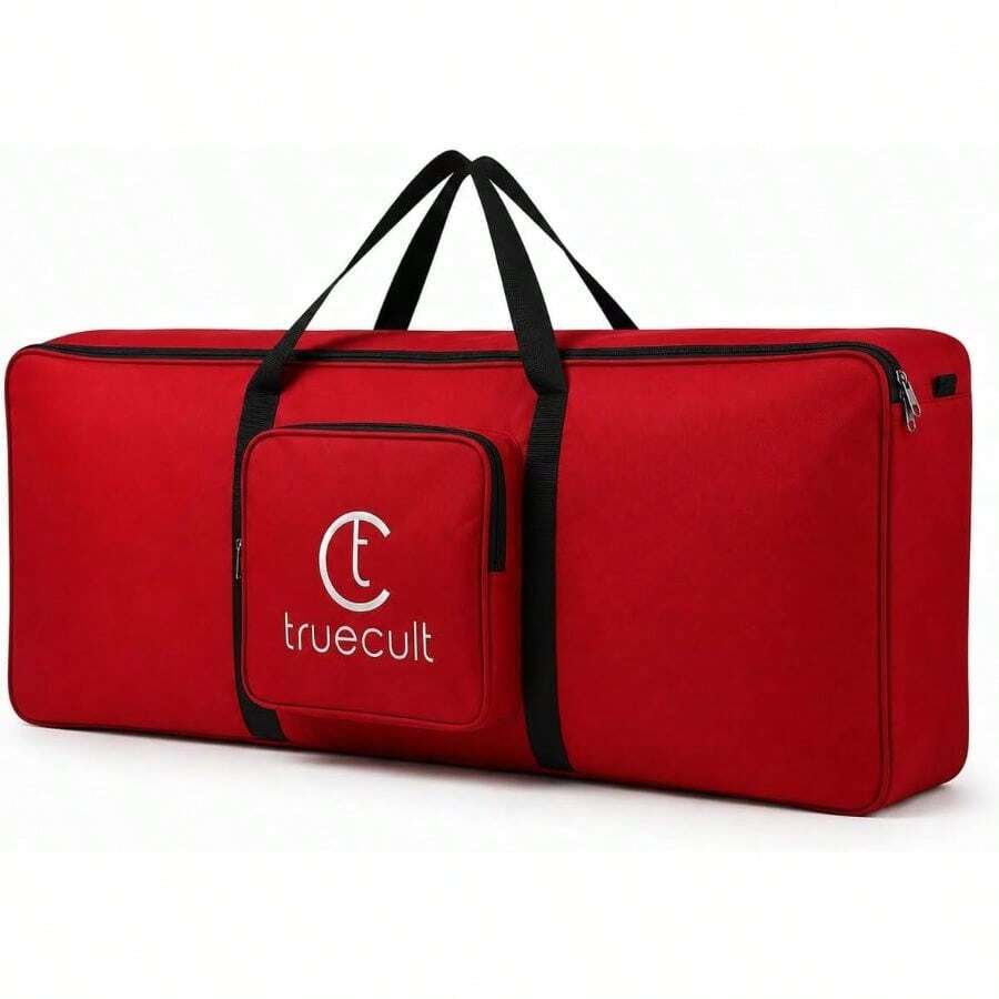 True Cult 37 Key Keyboard Bag Compatible With PSS-E30, PSS-F30 37 Keys Keyboard Padded Polyester Keyboard Case Waterproof Dustproof Carry Bag With Shoulder Strap Red - Red - View 1