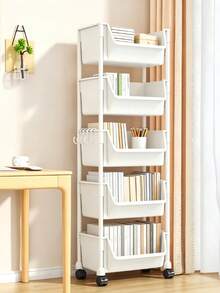Multi-Tier Home Storage Rack, Simple Movable Balcony Organizer, Floor Standing Shelf, Rolling Utility Cart, Multi-Layer Living Room Book & Bag Storage Rack, Mobile Kitchen Fruit & Vegetable Basket - View 3