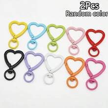2/4/6/8/10/12Pcs Heart-Shaped DIY Keychain Chain, Colorful Lanyard Keychain Hook, Suitable For Keychains, Lanyards, Bags, Mother's Day, Christmas, Valentine's Day Gifts - Multicolor - View 15