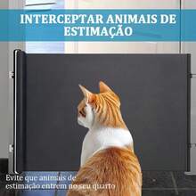 Tela Barreira Retrátil para Cachorro Gato e Bebê Portão de Proteção Ajustável Sem Furos Segurança Pet - pequeno 78x110cm - Visão 10