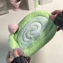 Melon Swiss Roll Plush Pencil Case, Cute & Fun INS Style Stationery Storage, Large Capacity Desktop Organizer Bag, Back To School Plush Pencil Case - Multicolor - View 6